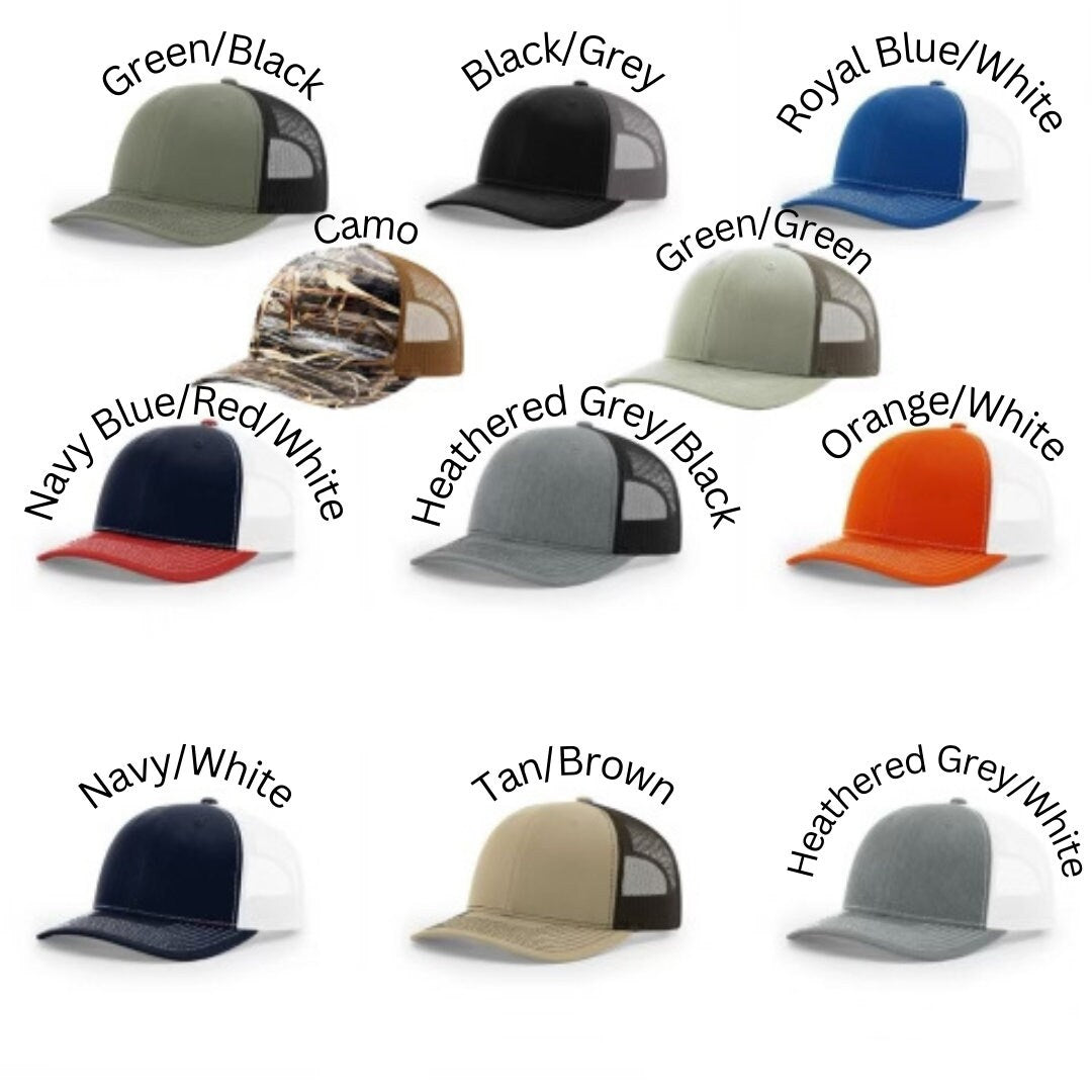 Custom Chukar Hunting Leather Patch Hat, Idaho Richardson 112 Trucker Cap