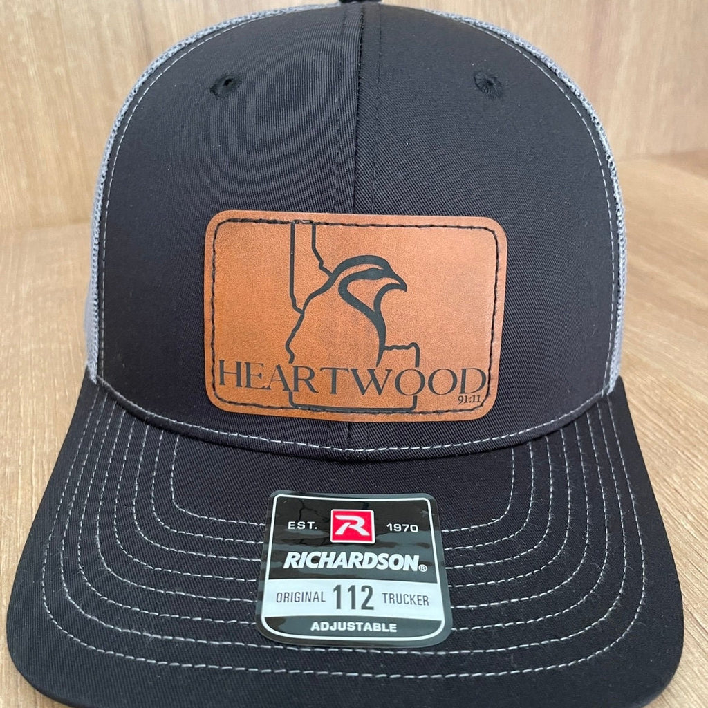 Custom Chukar Hunting Leather Patch Hat, Idaho Richardson 112 Trucker Cap